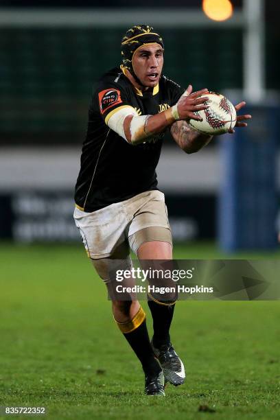 Dan Kirkpatrick of Wellington in action during the round one Mitre 10 Cup match between Manawatu and Wellington at Central Energy Trust Arena on...