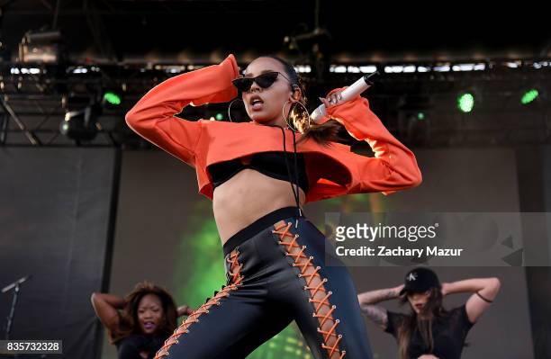 Tinashe performs at 2017 Billboard HOT 100 Music Festival at Northwell Health at Jones Beach Theater on August 19, 2017 in Wantagh, New York.