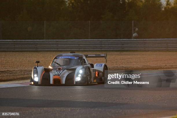 The DOMEC RXC of Jean-Marc Bourdouch, Yves Morel, Alain Berg and Patrick Engelen drives in the evening during the Zolder 24 Hours race on August 19,...