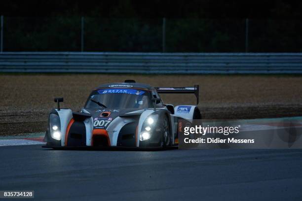 The DOMEC RXC of Jean-Marc Bourdouch, Yves Morel, Alain Berg and Patrick Engelen drives in the evening during the Zolder 24 Hours race on August 19,...