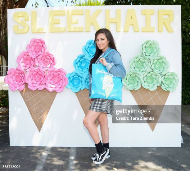Singer/songwriter Savannah Garza attends the Sleek Sweet Shop Social on August 19, 2017 in Tustin, California.
