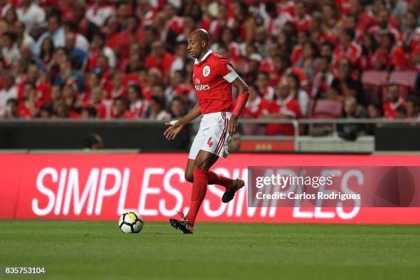 Benfica's defender Luisao from Brasil during the match between SL Benfica and CF Belenenses for the third round of the Portuguese Primeira Liga at...