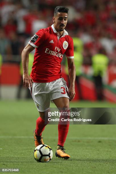 Benfica's defender Andre Almeida from Portugal during the match between SL Benfica and CF Belenenses for the third round of the Portuguese Primeira...