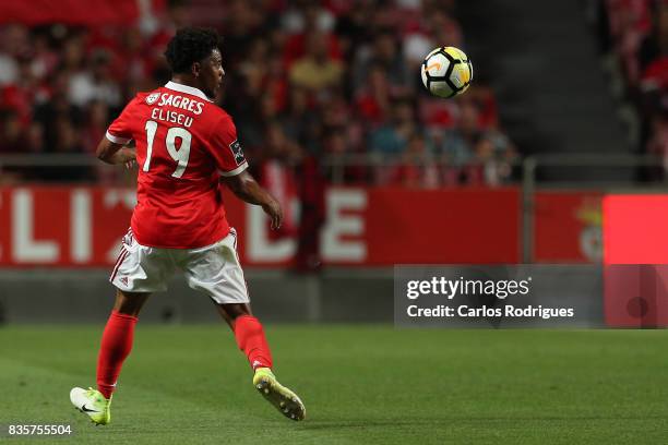 Benfica's defender Eliseu from Portugal during the match between SL Benfica and CF Belenenses for the third round of the Portuguese Primeira Liga at...
