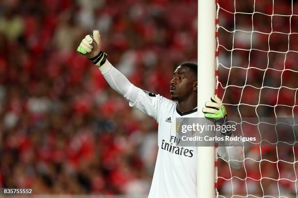 Benfica's goalkeeper Bruno Varela from Portugal during the match between SL Benfica and CF Belenenses for the third round of the Portuguese Primeira...