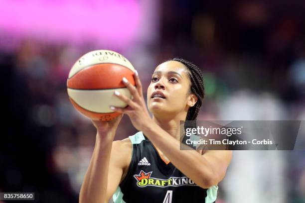 Nayo Raincock-Ekunwe of the New York Liberty in action during the Connecticut Sun Vs New York Liberty, WNBA regular season game at Mohegan Sun Arena...