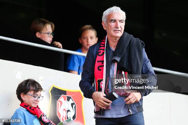 Raymond Domenech during the Ligue 1 match between Stade Rennais and Dijon FCO at Roazhon Park on August 19, 2017 in Rennes, .