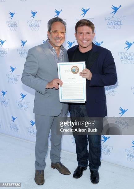 Assemblyman Richard Bloom and Kenny Goss attend Project Angel Food's 2017 Angel Awards on August 19, 2017 in Los Angeles, California.