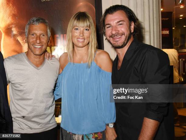 Nagui, Melanie Page and Michael Youn attend the "Carbone" Saint-Tropez Premiere : Outside Arrivals At Cinema La Renaissance Place des LIces on August...