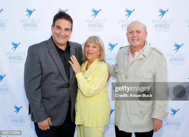 Executive director Project Angel Food Richard Ayoub, musician Corky Hale Stoller and songwriter Mike Stoller attend Project Angel Food's 2017 Angel...