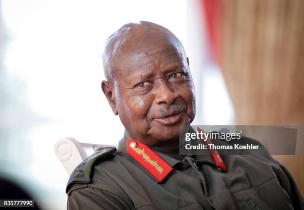 Entebbe, Uganda Portrait of Yoweri Kaguta Museveni, President of Uganda on August 09, 2017 in Entebbe, Uganda.