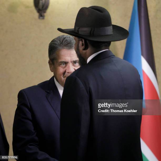Dschuba, South Sudan Vice Chancellor and Federal Foreign Minister Sigmar Gabriel, SPD, meets the President of the Republic of South Sudan, Salva Kiir...