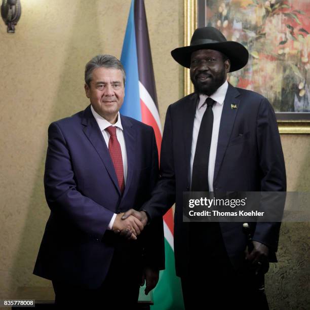 Dschuba, South Sudan Vice Chancellor and Federal Foreign Minister Sigmar Gabriel, SPD, meets the President of the Republic of South Sudan, Salva Kiir...