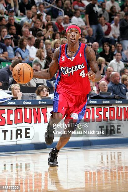 Mike Taylor of the Los Angeles Clippers moves the ball up court during the game against the Utah Jazz at the EnergySolutions Arena on November 1,...