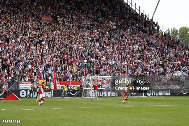 Dafne Schippers during the UEFA Europa League fourth round qualifying first leg match between FC Utrecht and FK Zenit St Petersburg at the Nieuw...