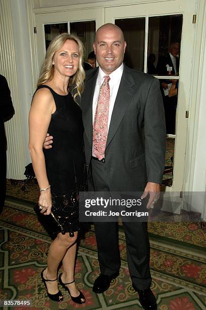 Donna Bretzel and former New York Giant kicker Sean Landeta attend the 33rd annual Boys Club All Sports Hall of Fame gala at the Waldorf-Astoria on...