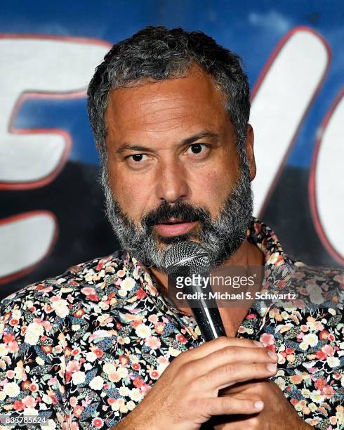 Comedian Ahmed Ahmed performs during his appearance at The Ice House Comedy Club on August 19, 2017 in Pasadena, California.
