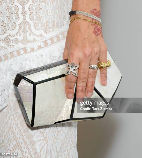 Purse detail, costume designer Trish Summerville of the Emmy nominated show 'Westworld' attends the media preview of the 11th annual 'Art Of...