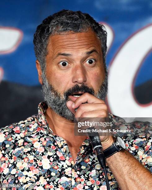 Comedian Ahmed Ahmed performs during his appearance at The Ice House Comedy Club on August 19, 2017 in Pasadena, California.