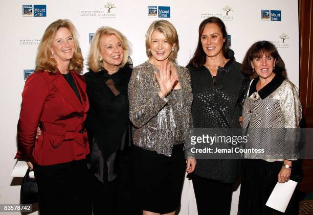 Media personality Martha Stewart poses with Julia Utsch, Miriam Lewis, Molly Banister and Susan during the 2008 Martha Stewart Center for Living Gala...
