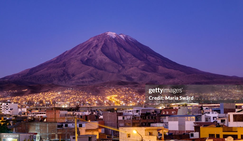 Arequipa - Cityscape with volcano Misti