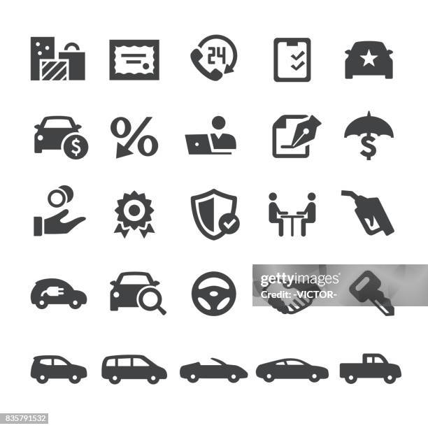 automotive sales icons - smart series - customer service color icons stock illustrations