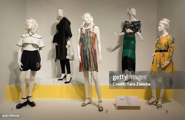 Costuemes from the show 'Younger' on display at the media preview of the 11th annual 'Art Of Television Costume Design' exhibition at FIDM Museum &...