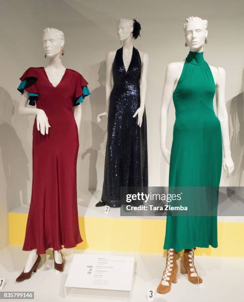 Costumes from the show 'This Is Us' on display at the media preview of the 11th annual 'Art Of Television Costume Design' exhibition at FIDM Museum &...