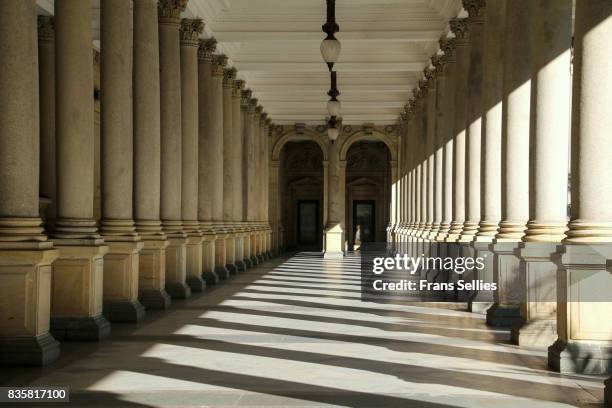 mill colonnade, karlovy vary, czech republic - karlovy vary stock-fotos und bilder