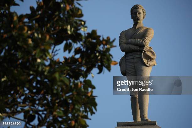 Confederate monument featuring an 8-foot statue of a Confederate soldier is seen in Lee Park in the midst of a national controversy over whether...