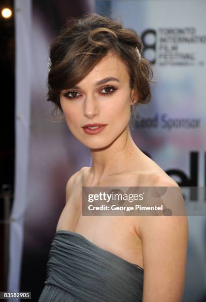 Actress Keira Knightley arrives at the premiere of "The Duchess" held at Roy Thomson Hall during the 2008 Toronto International Film Festival on...