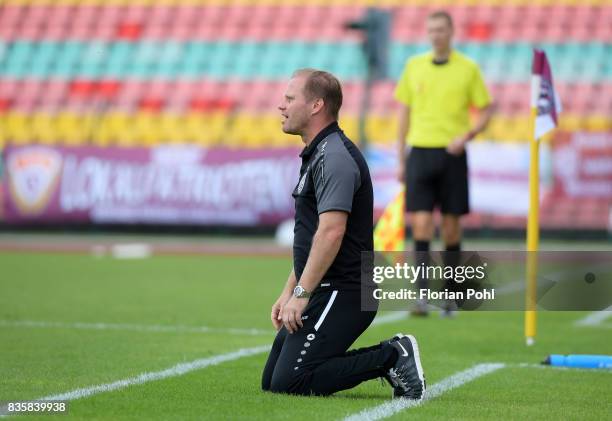 Coach Rene Rydlewicz of BFC Dynamo during the game between BFC Dynamo Berlin and VSG Altglienicke on august 20, 2017 in Berlin, Germany.