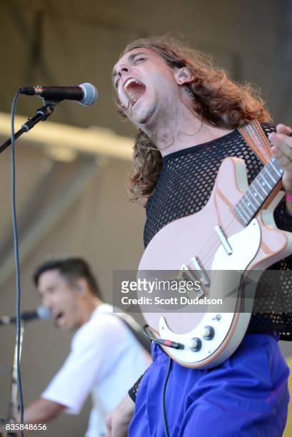 Singer Landon Jacobs of Sir Sly performs onstage during the Alt 98.7 Summer Camp concert at Queen Mary Events Park on August 19, 2017 in Long Beach,...