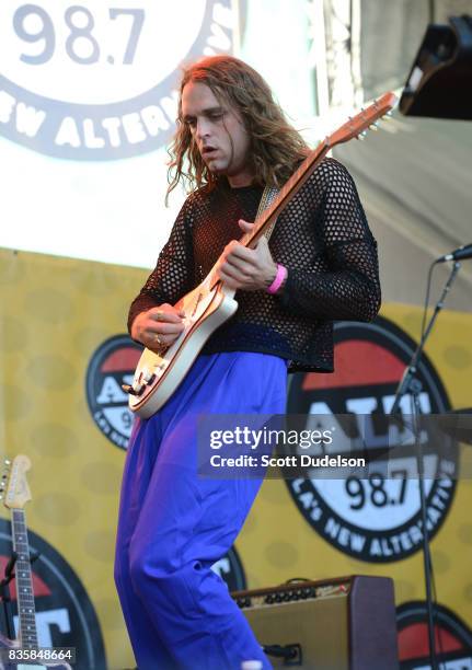 Singer Landon Jacobs of Sir Sly performs onstage during the Alt 98.7 Summer Camp concert at Queen Mary Events Park on August 19, 2017 in Long Beach,...