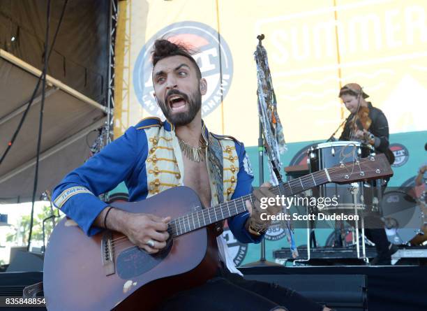 Singer Zambricki Li of Magic Giant performs onstage during the Alt 98.7 Summer Camp concert at Queen Mary Events Park on August 19, 2017 in Long...
