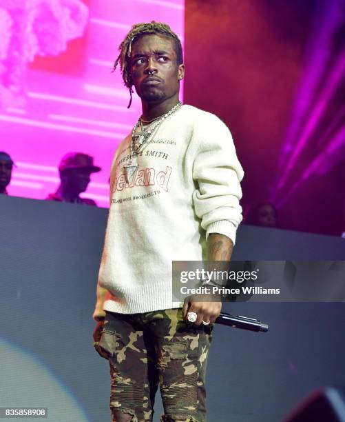 Rapper Lil Uzi Vert performs at Streetz Fest 2K17 at Lakewood Amphitheatre on August 19, 2017 in Atlanta, Georgia.