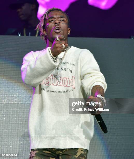 Rapper Lil Uzi Vert performs at Streetz Fest 2K17 at Lakewood Amphitheatre on August 19, 2017 in Atlanta, Georgia.