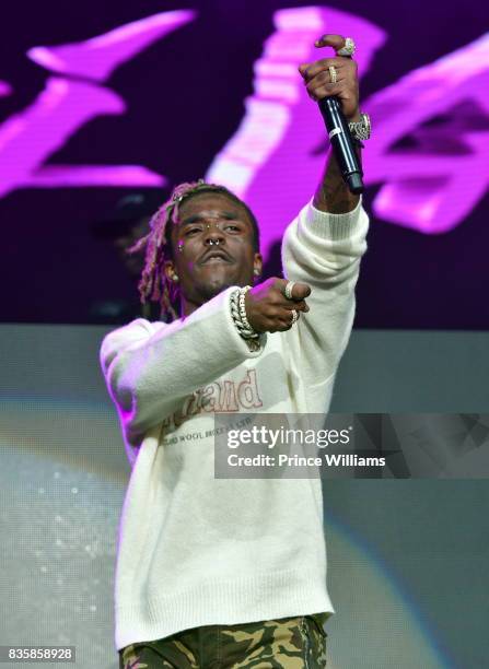 Rapper Lil Uzi Vert performs at Streetz Fest 2K17 at Lakewood Amphitheatre on August 19, 2017 in Atlanta, Georgia.