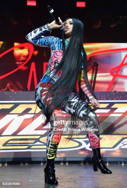 Cardi B Performs at Streetz Fest 2K17 at Lakewood Amphitheatre on August 19, 2017 in Atlanta, Georgia.