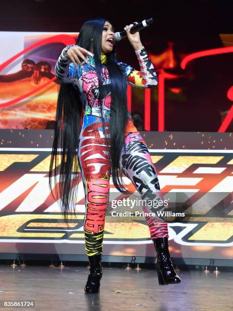 Cardi B Performs at Streetz Fest 2K17 at Lakewood Amphitheatre on August 19, 2017 in Atlanta, Georgia.