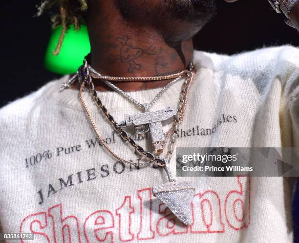 Lil Uzi Vert, Necklace Detail Performs at Streetz Fest 2K17 at Lakewood Amphitheatre on August 19, 2017 in Atlanta, Georgia.