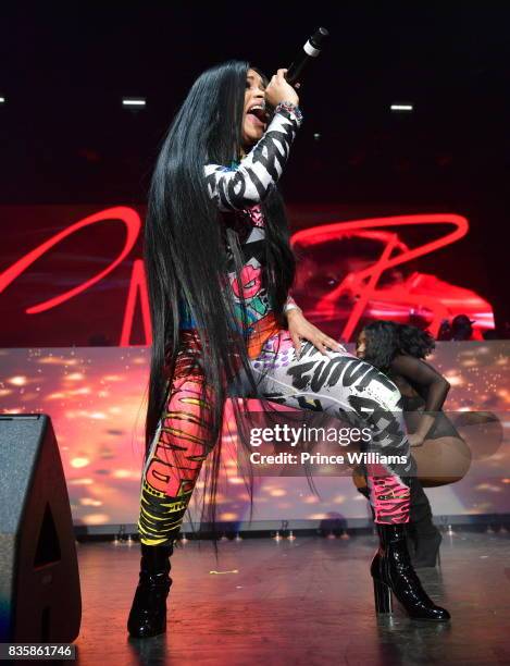 Cardi B Performs at Streetz Fest 2K17 at Lakewood Amphitheatre on August 19, 2017 in Atlanta, Georgia.