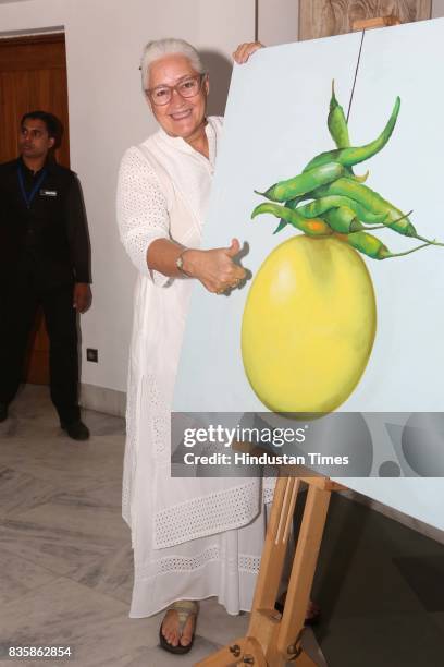 Actor Nafisa Ali during the launch of businesswoman Priti Paul's debut book, that aims at teaching alphabet in an Indian way, at French Embassy, on...