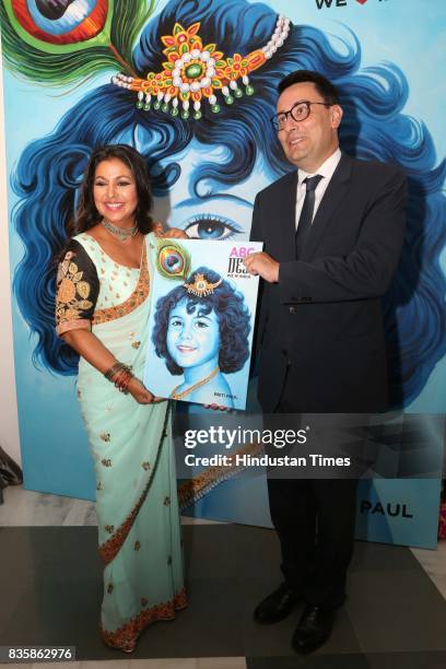 French Ambassador to India, Alexandre Ziegler, with Businesswoman Priti Paul during the launch of businesswoman Priti Paul's debut book, that aims at...