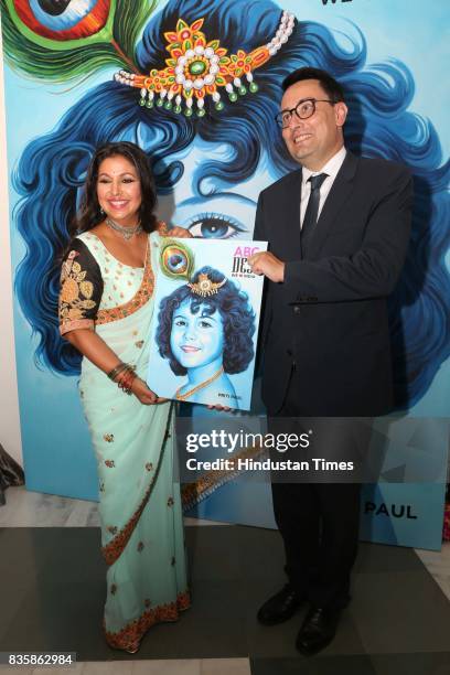 French Ambassador to India, Alexandre Ziegler, with Businesswoman Priti Paul during the launch of businesswoman Priti Paul's debut book, that aims at...