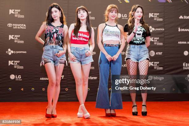 Musical Group Girl's Day attend the red carpet photo op at KCON 2017 on August 19, 2017 in Los Angeles, California.