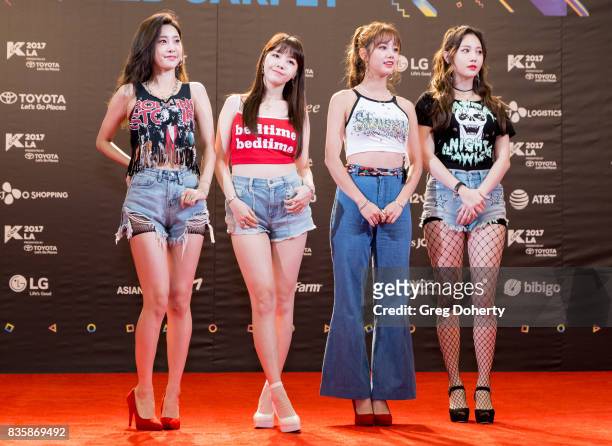 Musical Group Girl's Day attend the red carpet photo op at KCON 2017 on August 19, 2017 in Los Angeles, California.