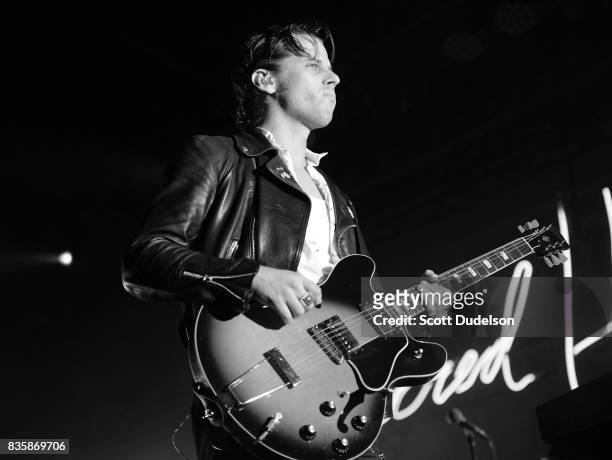 Singer Mark Foster of Foster the People performs onstage during the Alt 98.7 Summer Camp concert at Queen Mary Events Park on August 19, 2017 in Long...