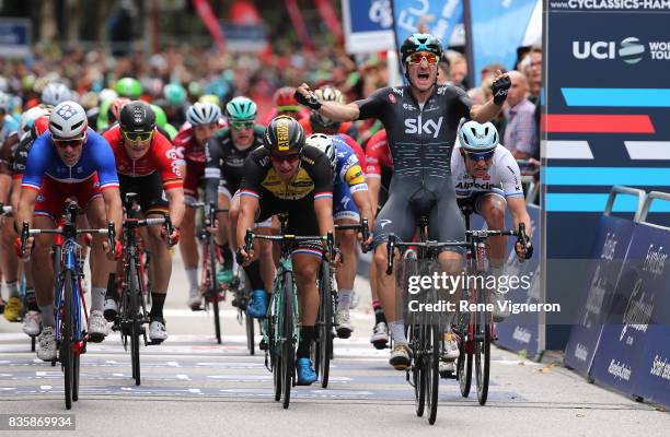 22nd Euroeyes Cyclassics 2017 Arrival / Elia VIVIANI / Celebration / Arnaud DEMARE / Dylan GROENEWEGEN / Alexander KRISTOFF / Sprint / Hamburg -...