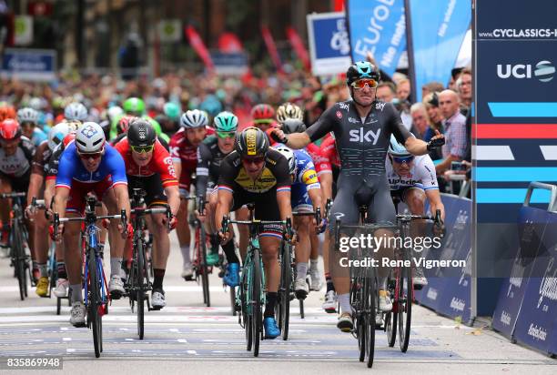 22nd Euroeyes Cyclassics 2017 Arrival / Elia VIVIANI / Celebration / Arnaud DEMARE / Dylan GROENEWEGEN / Alexander KRISTOFF / Sprint / Hamburg -...